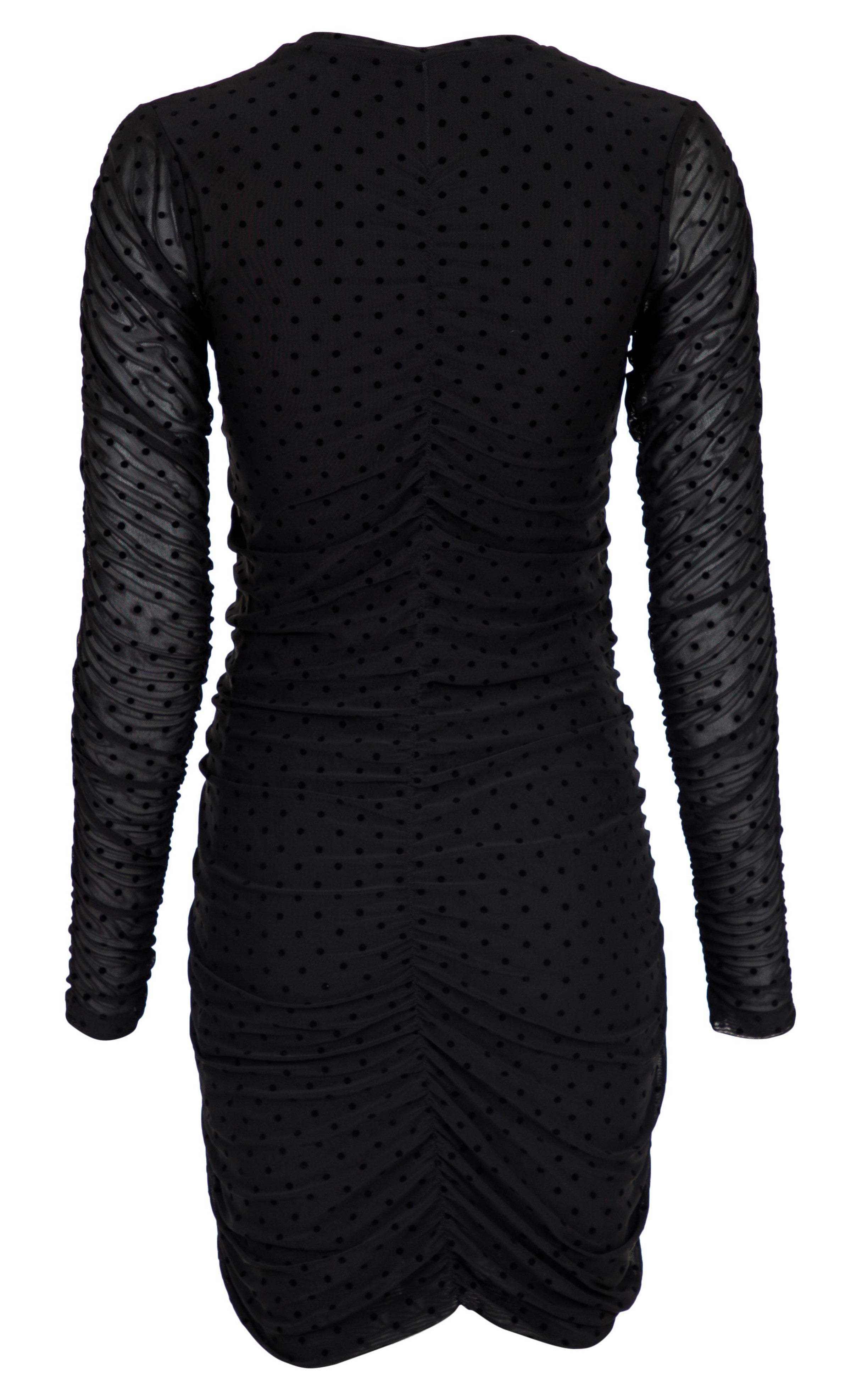 Neo Noir Kjole - Helia Mesh Dot - Black