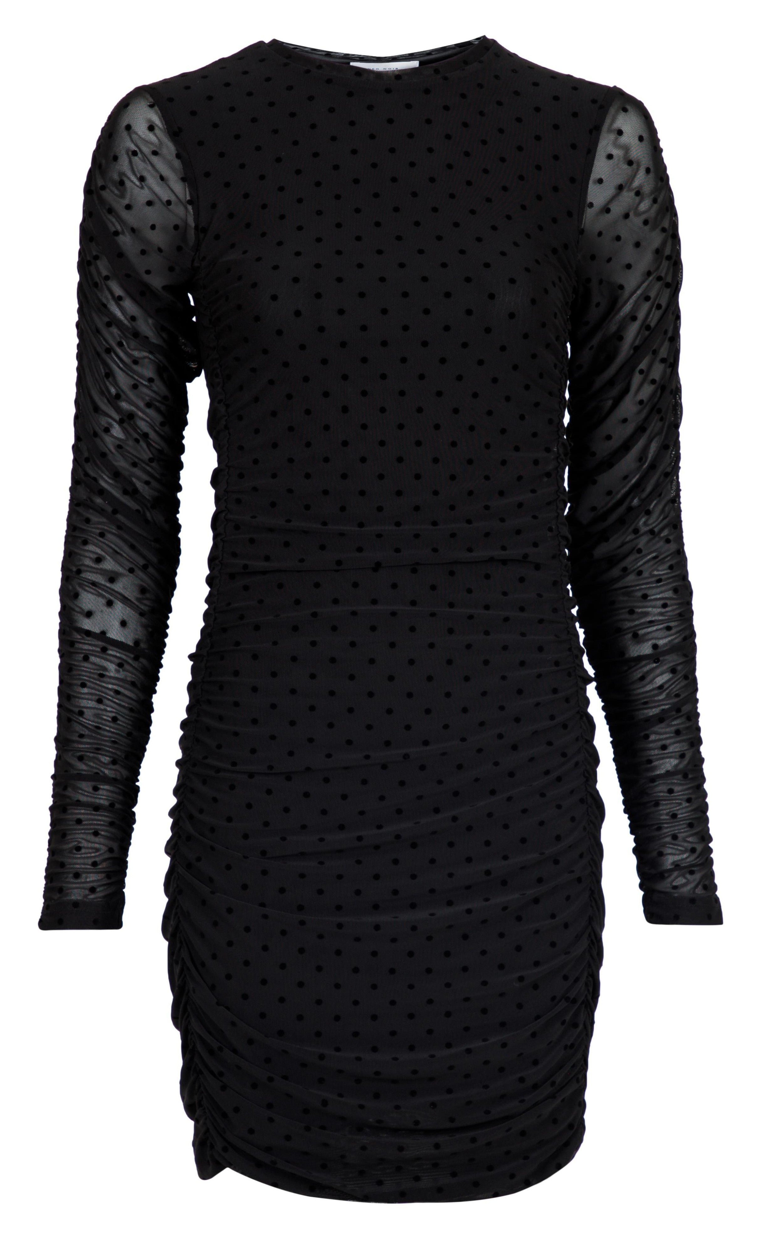 Neo Noir Kjole - Helia Mesh Dot - Black