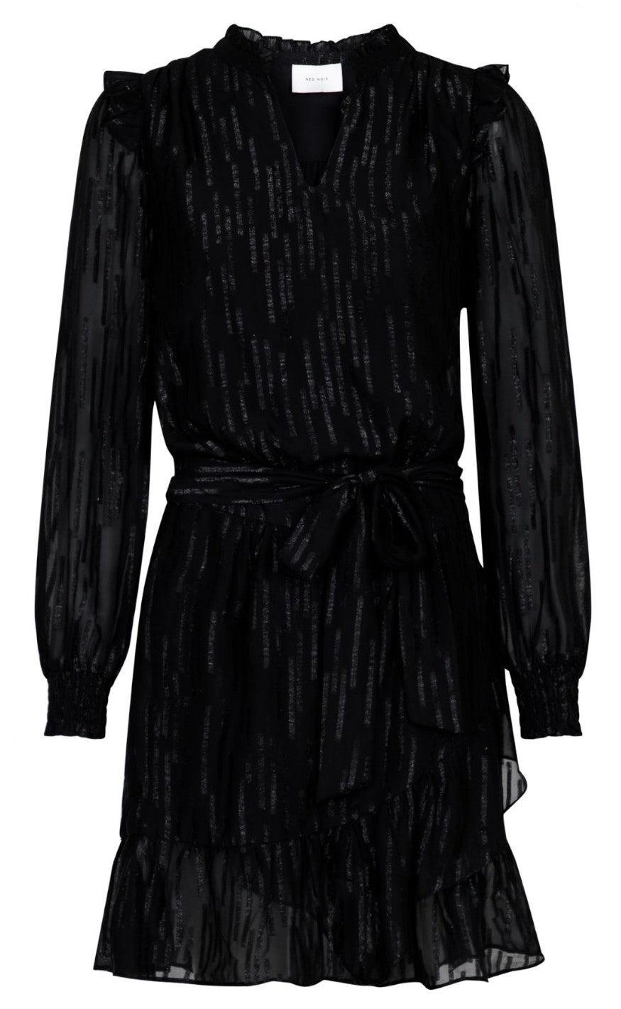 Neo Noir Kjole - Lena Soft Glitter - Black