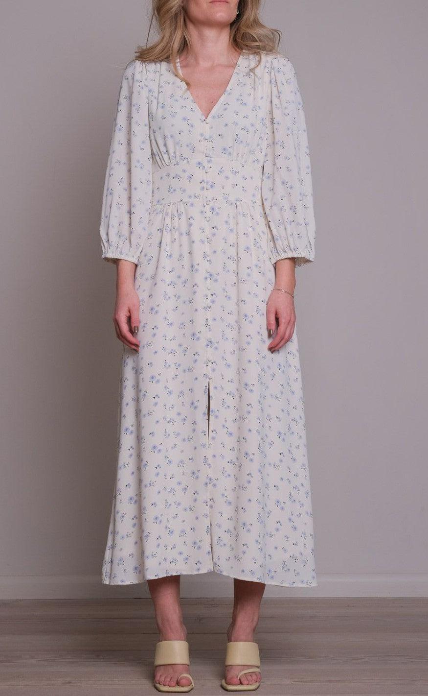 Neo Noir Kjole - Olana Small Rose - Light Blue
