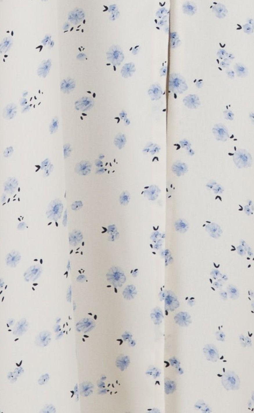 Neo Noir Kjole - Olana Small Rose - Light Blue