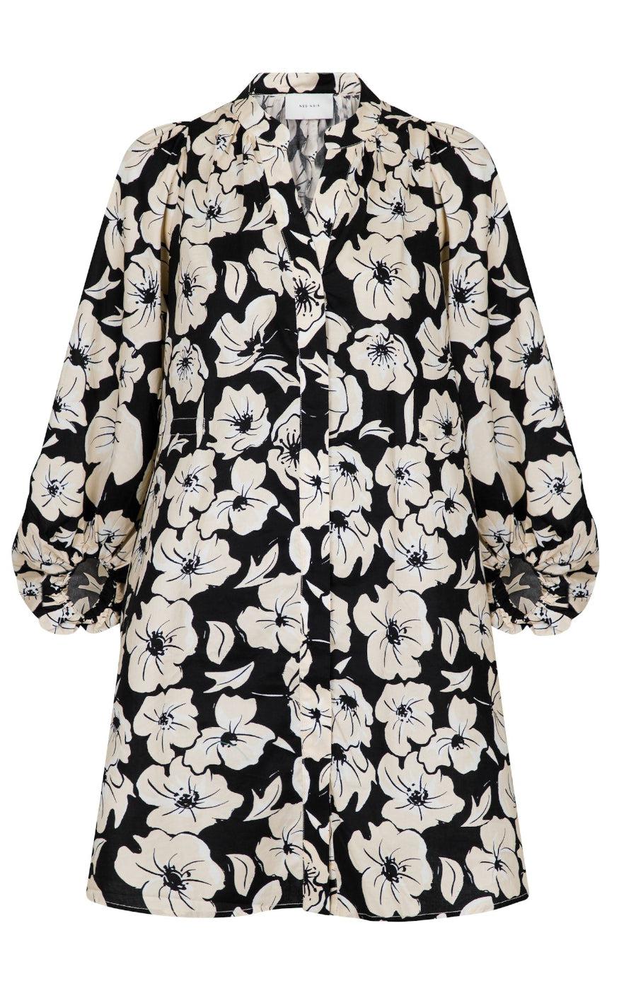 Neo Noir Kjole - Reba Arty Flower - Black