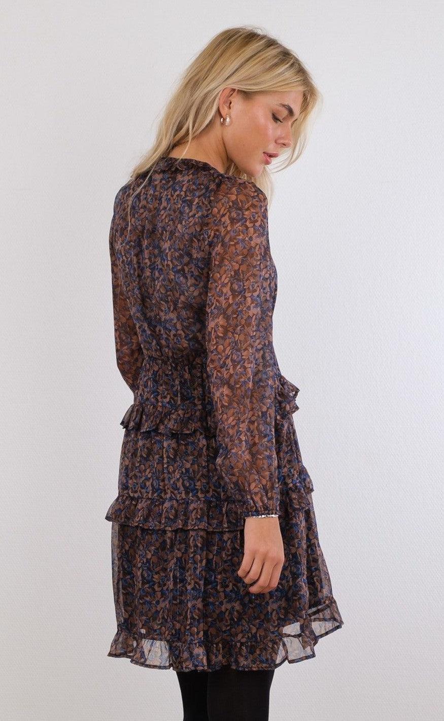Neo Noir Kjole - Viddi Dark Blossom - Blue