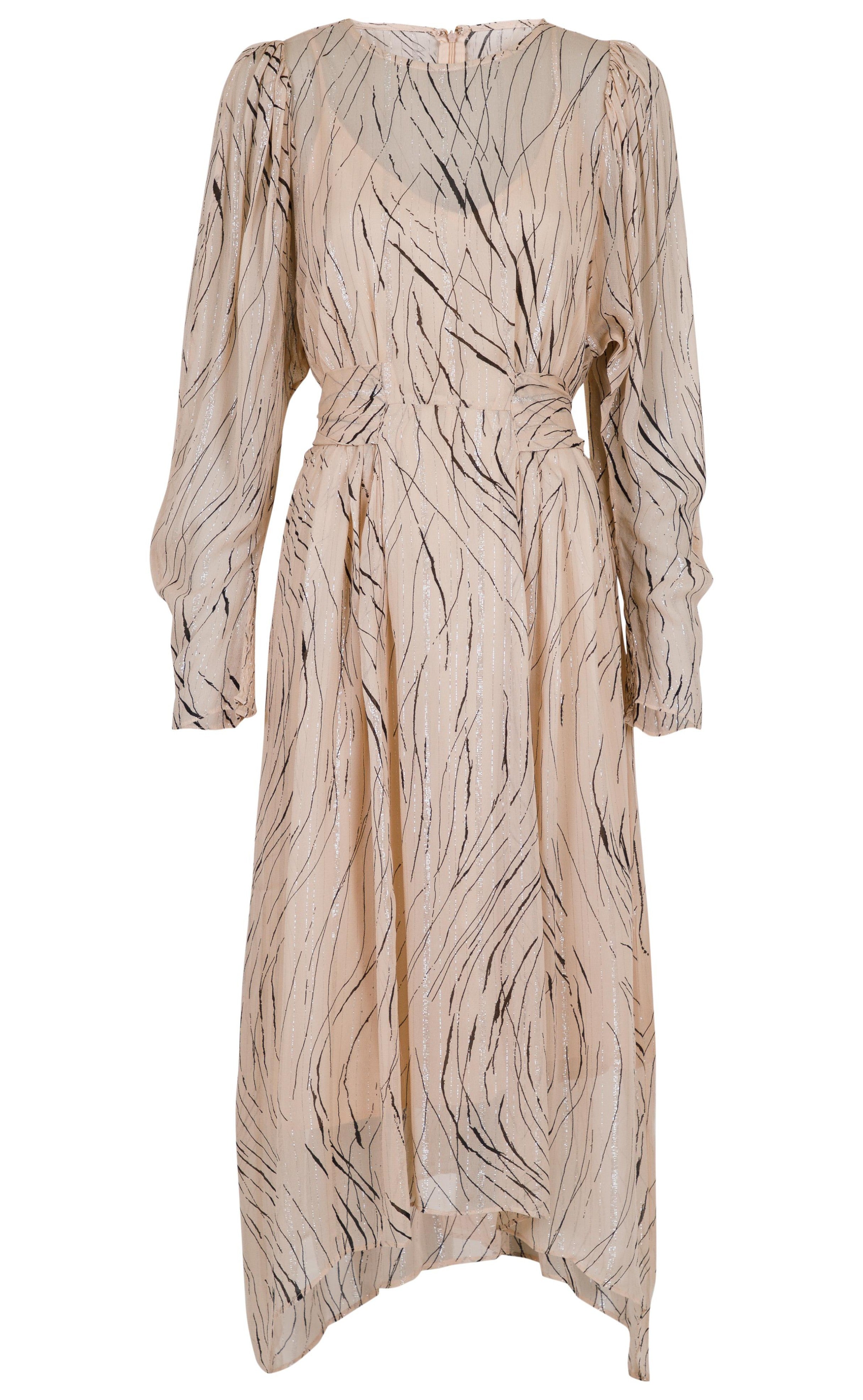 Neo Noir Kjole - Vivian Slim Graphic - Creme