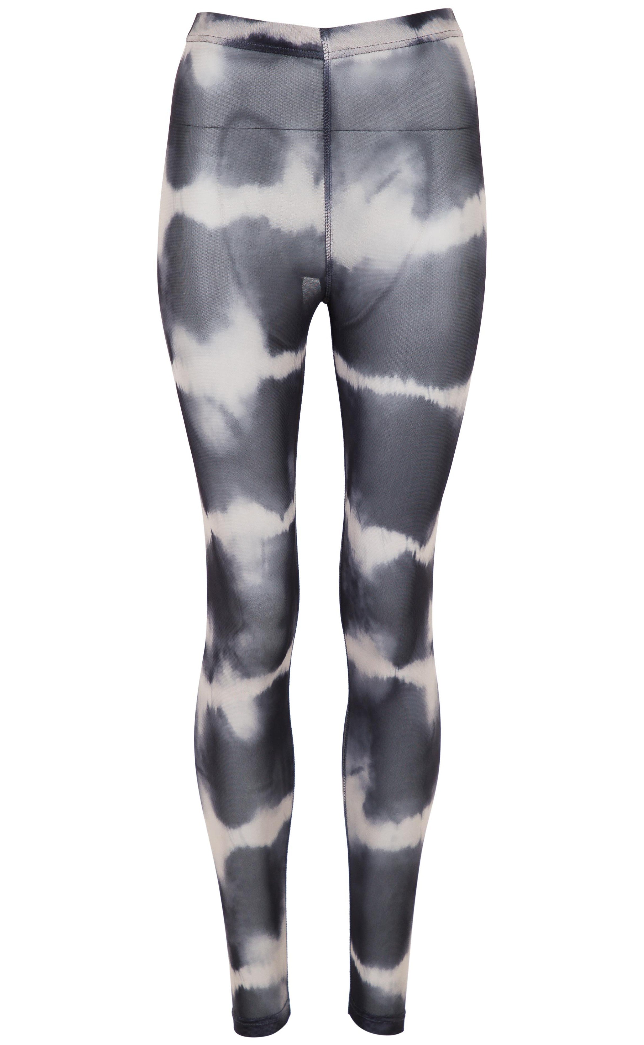 Neo Noir Leggings - Jury Tie Die Mesh - Antracit