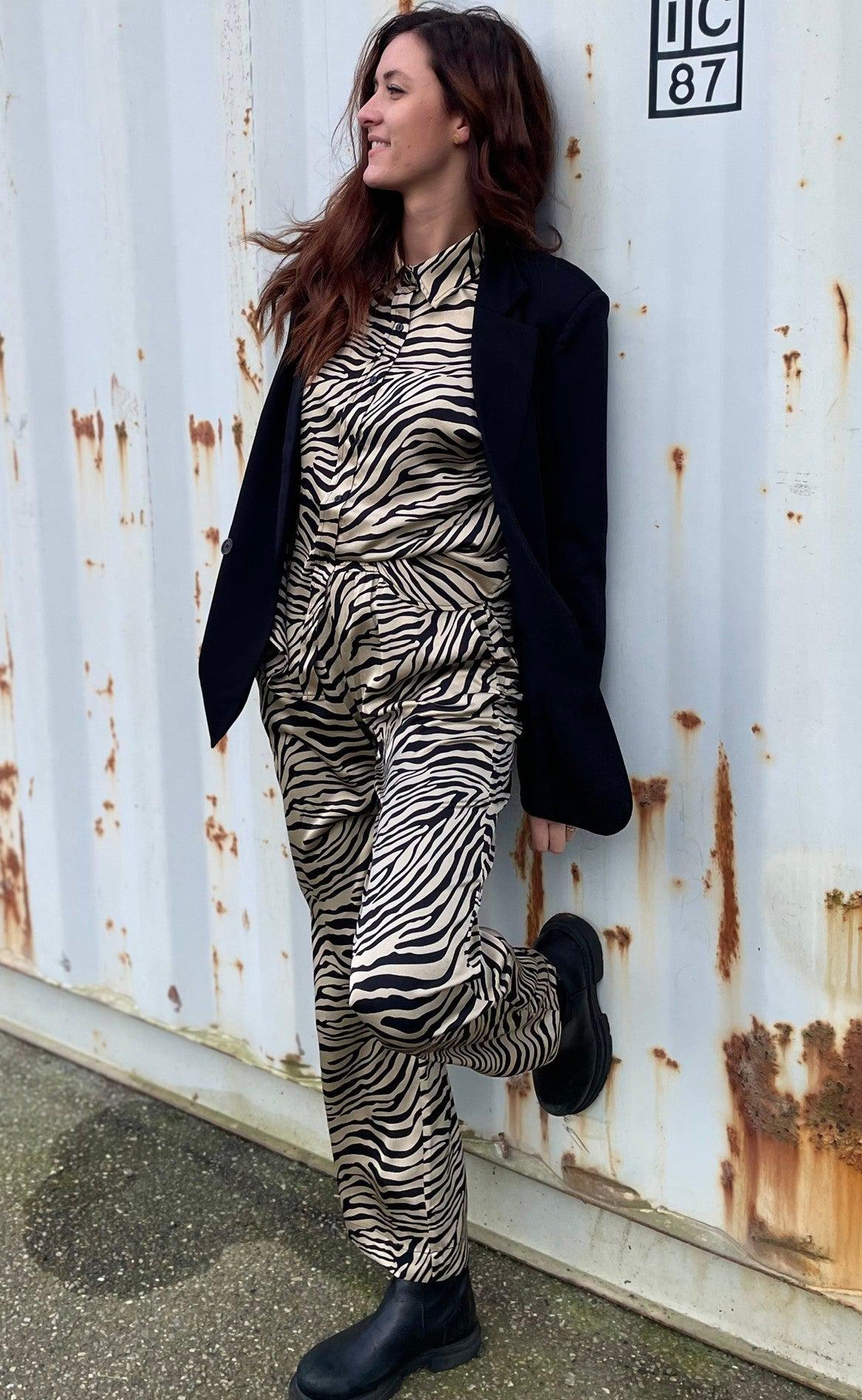 Neo Noir Skjorte - Sonya Zebra - Mocca