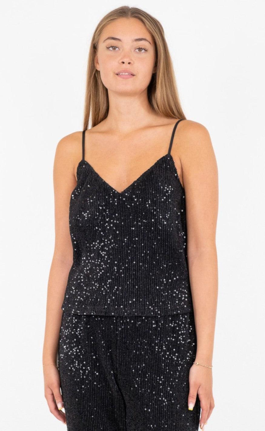 Neo Noir Top - Elinas Glitter - Black