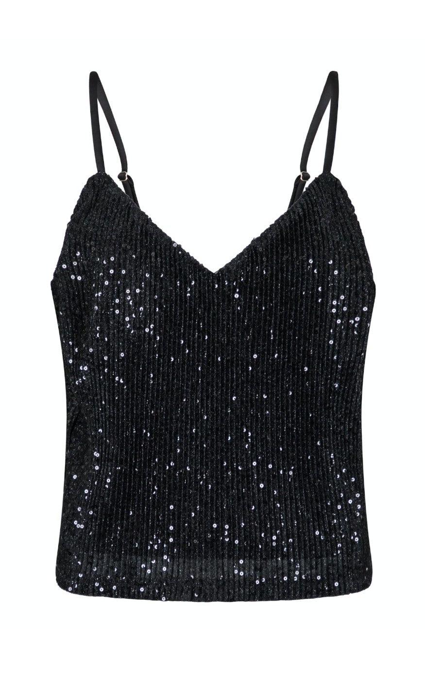 Neo Noir Top - Elinas Glitter - Black