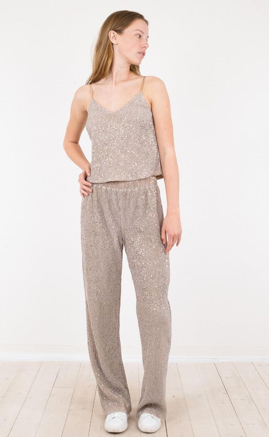 Neo Noir Top - Elinas Glitter - Sand