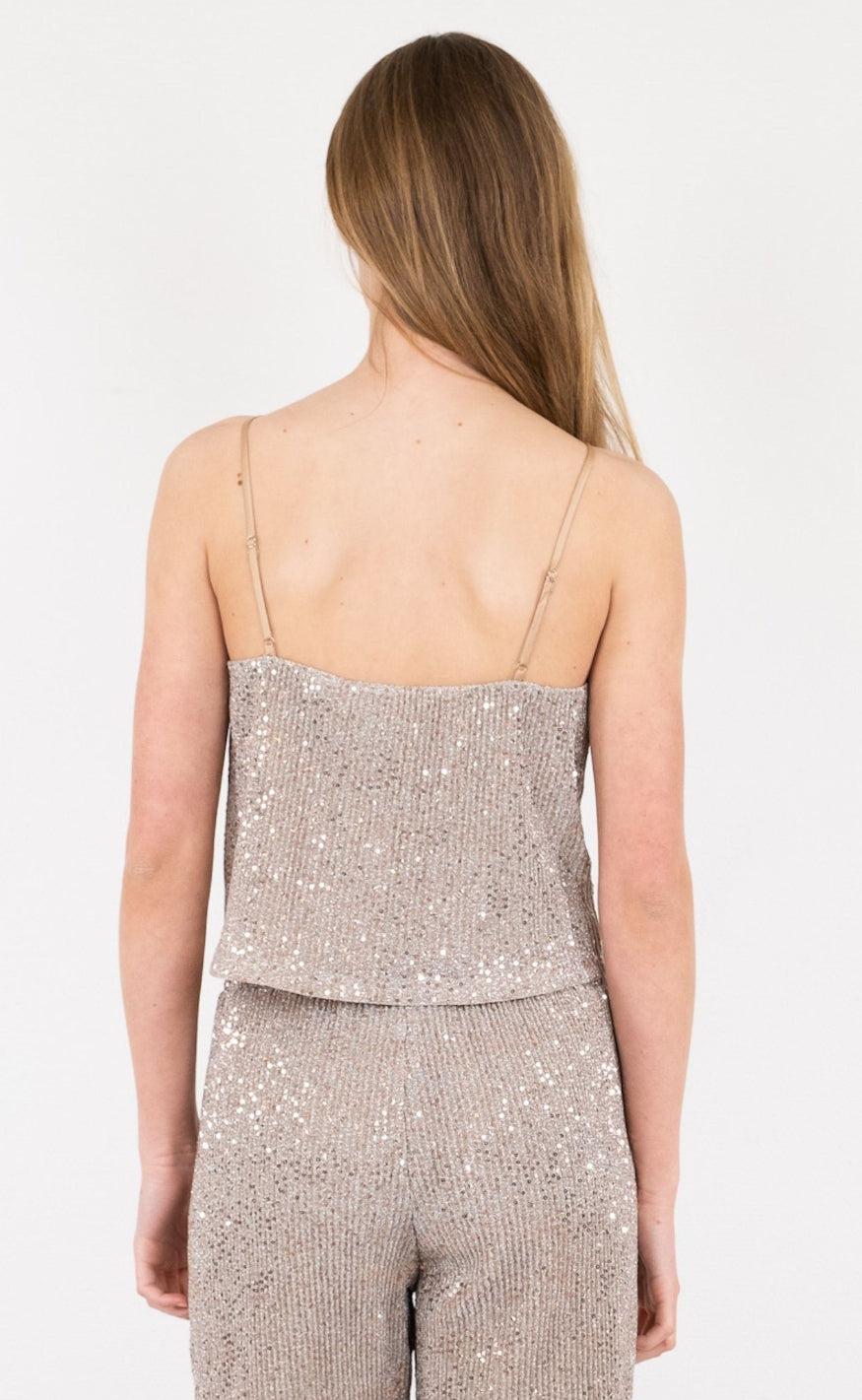 Neo Noir Top - Elinas Glitter - Sand