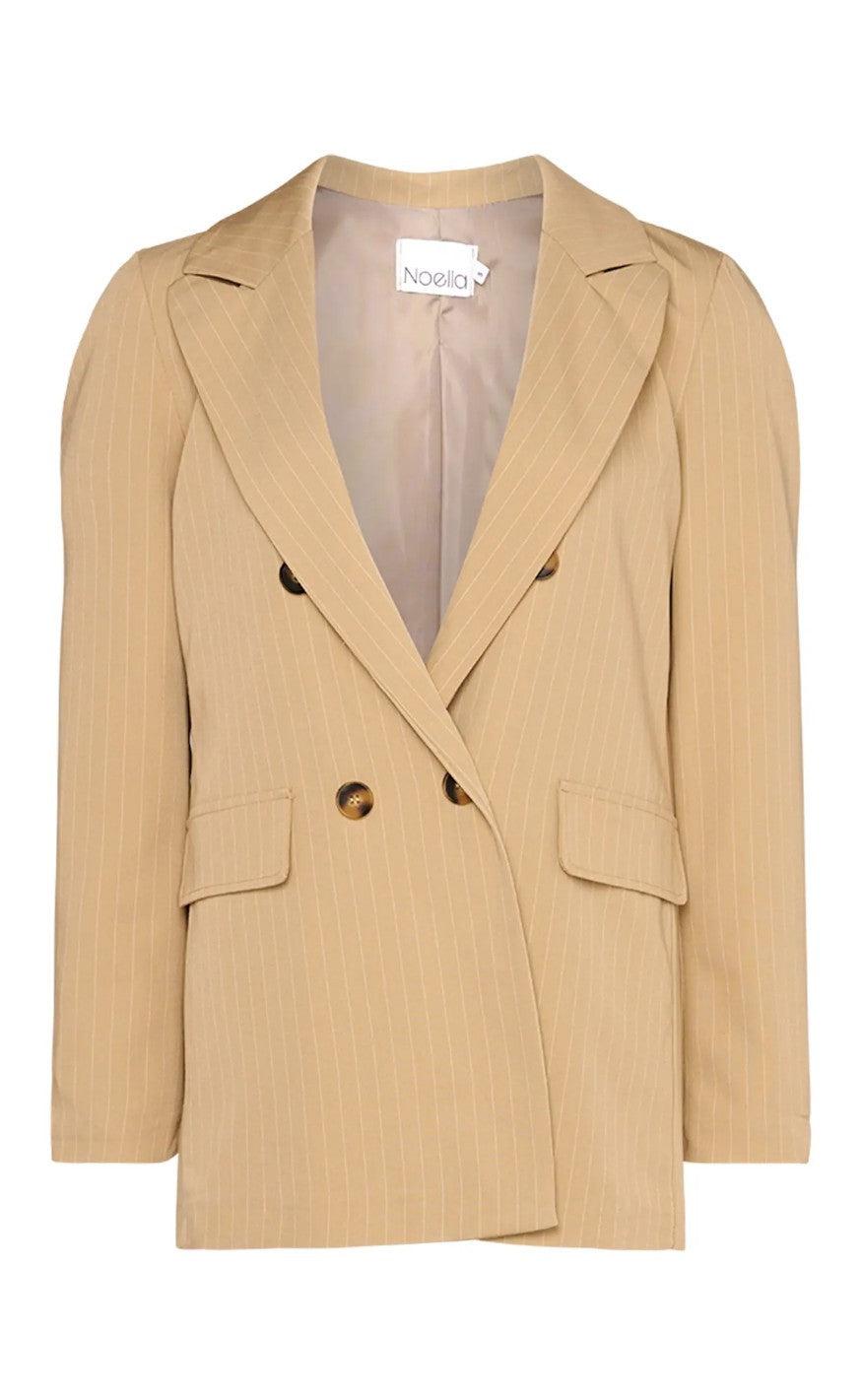 Noella Blazer - Forte - Beige Pinstrpe