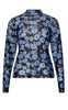Noella Bluse - Eya Mesh - Black/Blue Flower