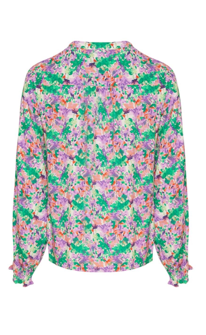 Noella Bluse - Miu - Lilac/Green Blurry Flower