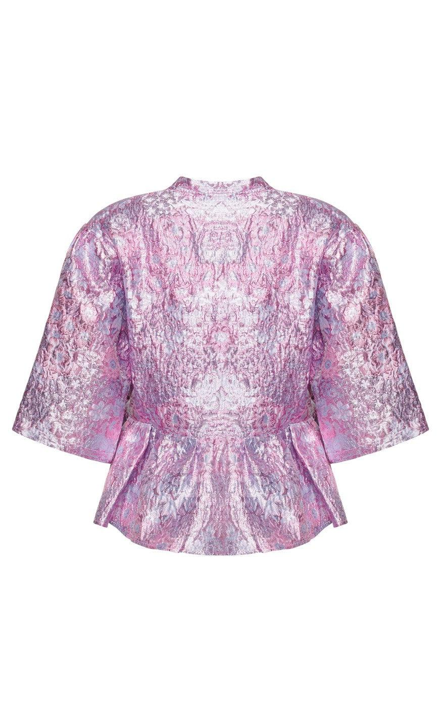 Noella Bluse - Neva Wrap - Lilac Jacquard