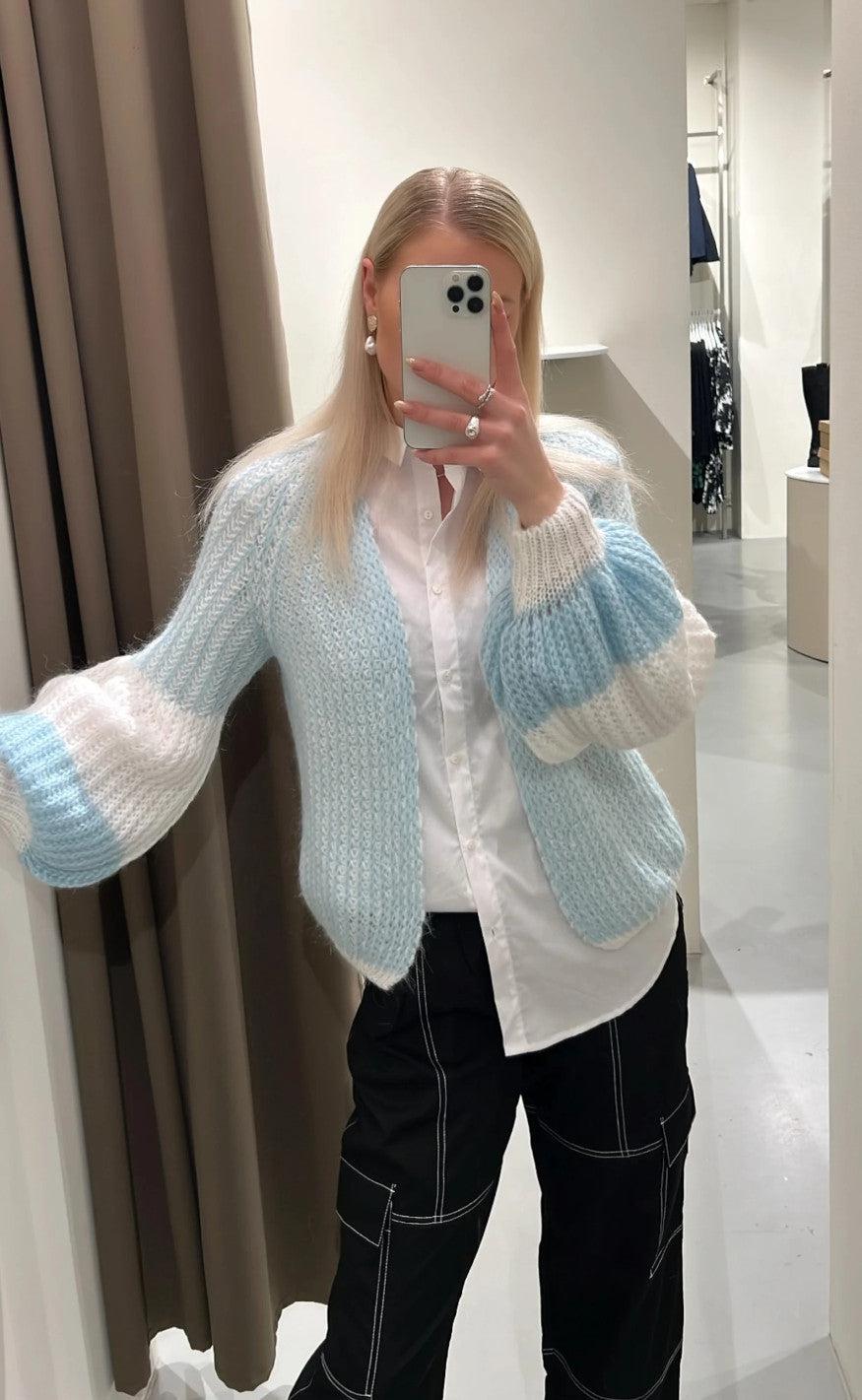 Noella Cardigan - Liana - Light Blue/White