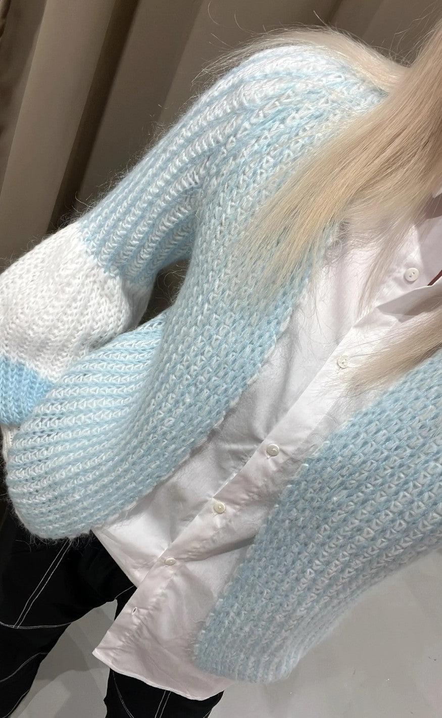 Noella Cardigan - Liana - Light Blue/White
