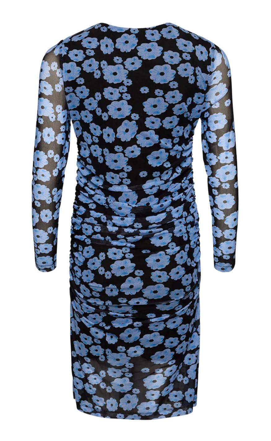 Noella Kjole - Eya Mesh - Black/Blue Flower