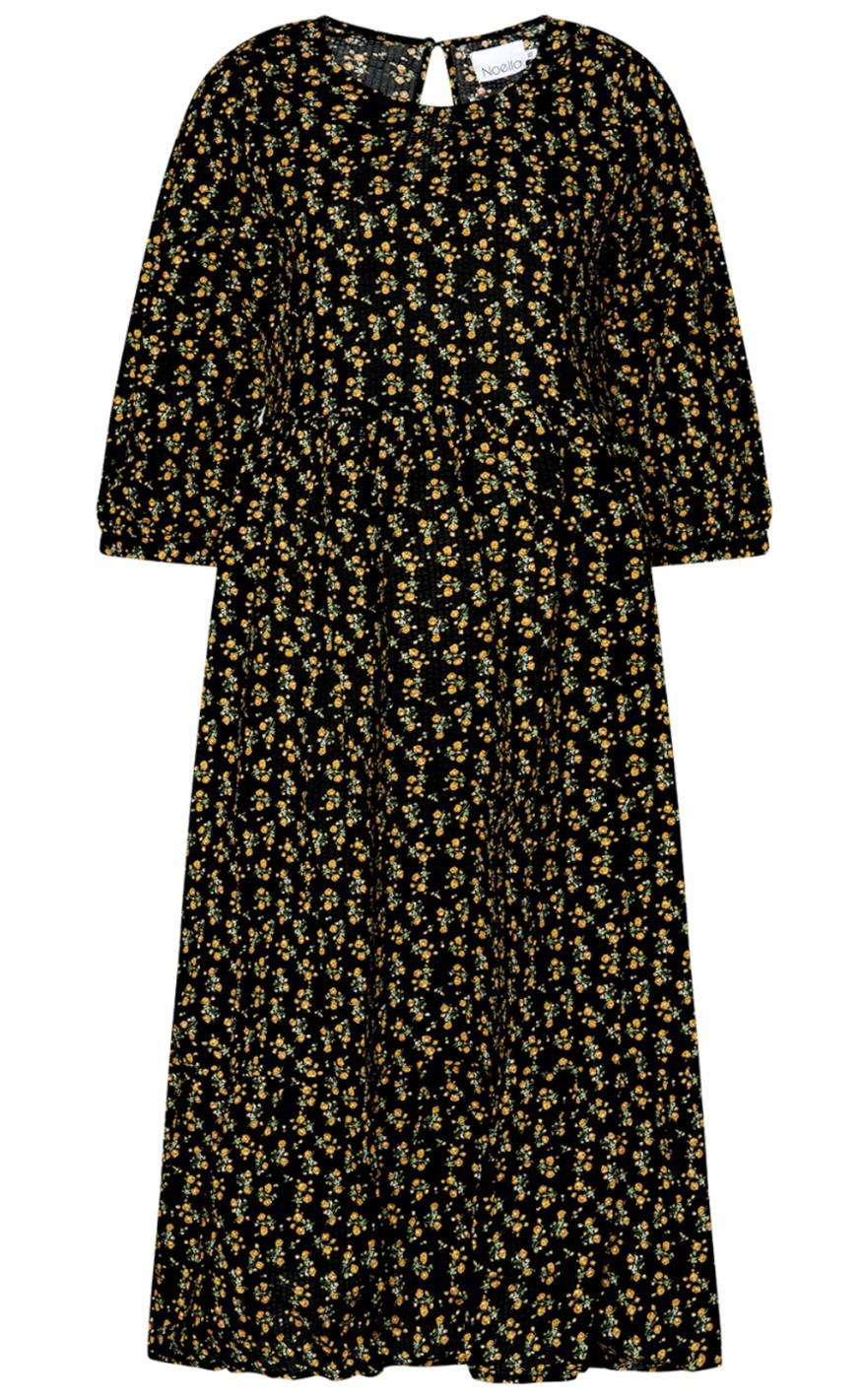 Noella Kjole - Fabiola - Black/Yellow Flower