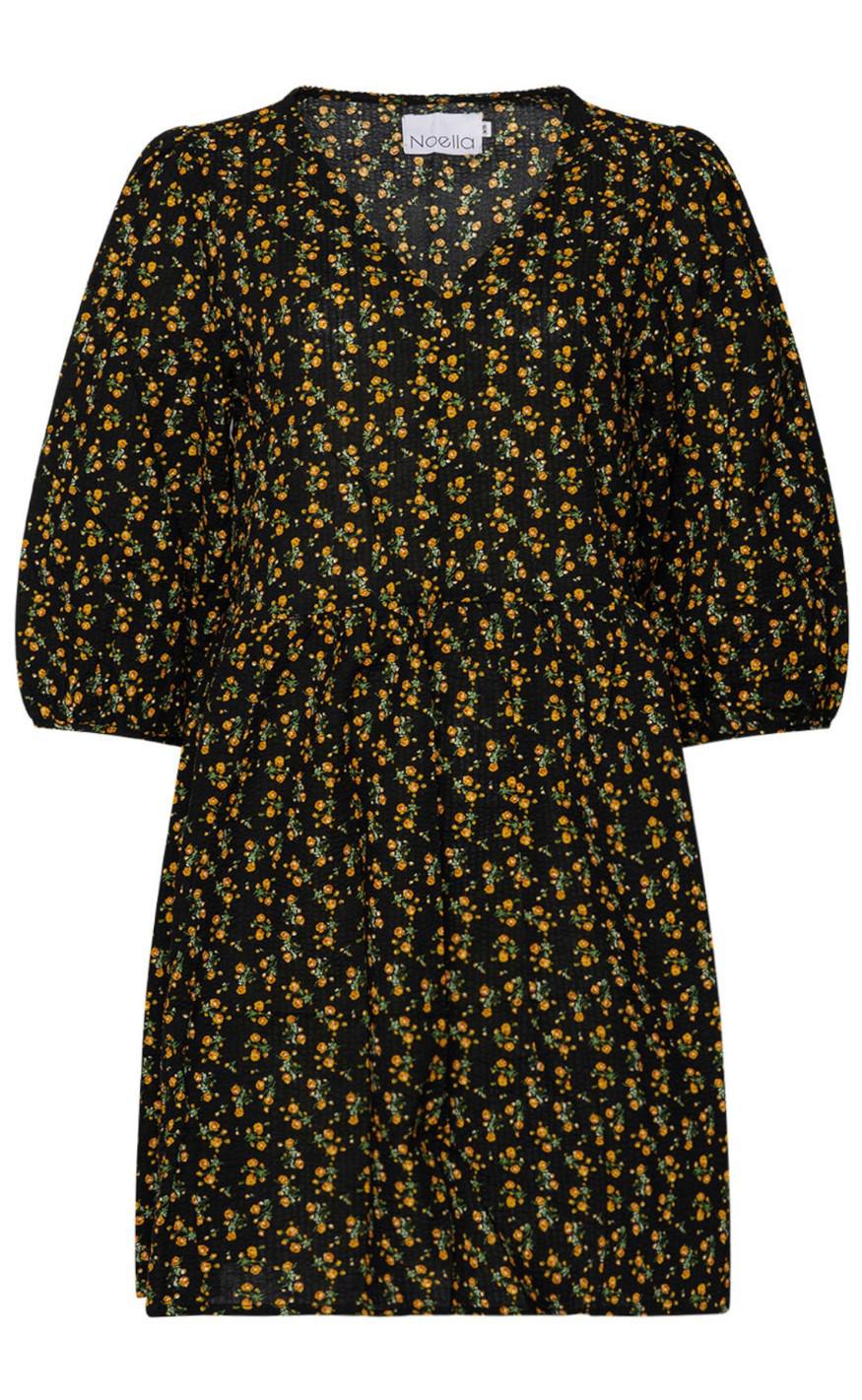 Noella Kjole - Farris - Black/Yellow Flower