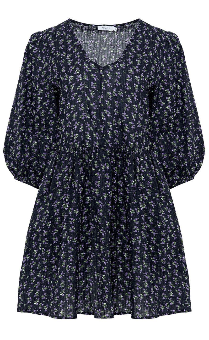 Noella Kjole - Farris - Navy/Lilac Flower