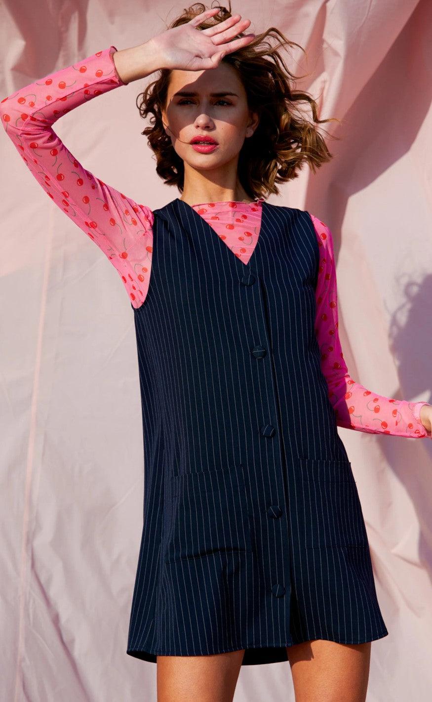 Noella Kjole - Inge Marie - Navy Pinestripe
