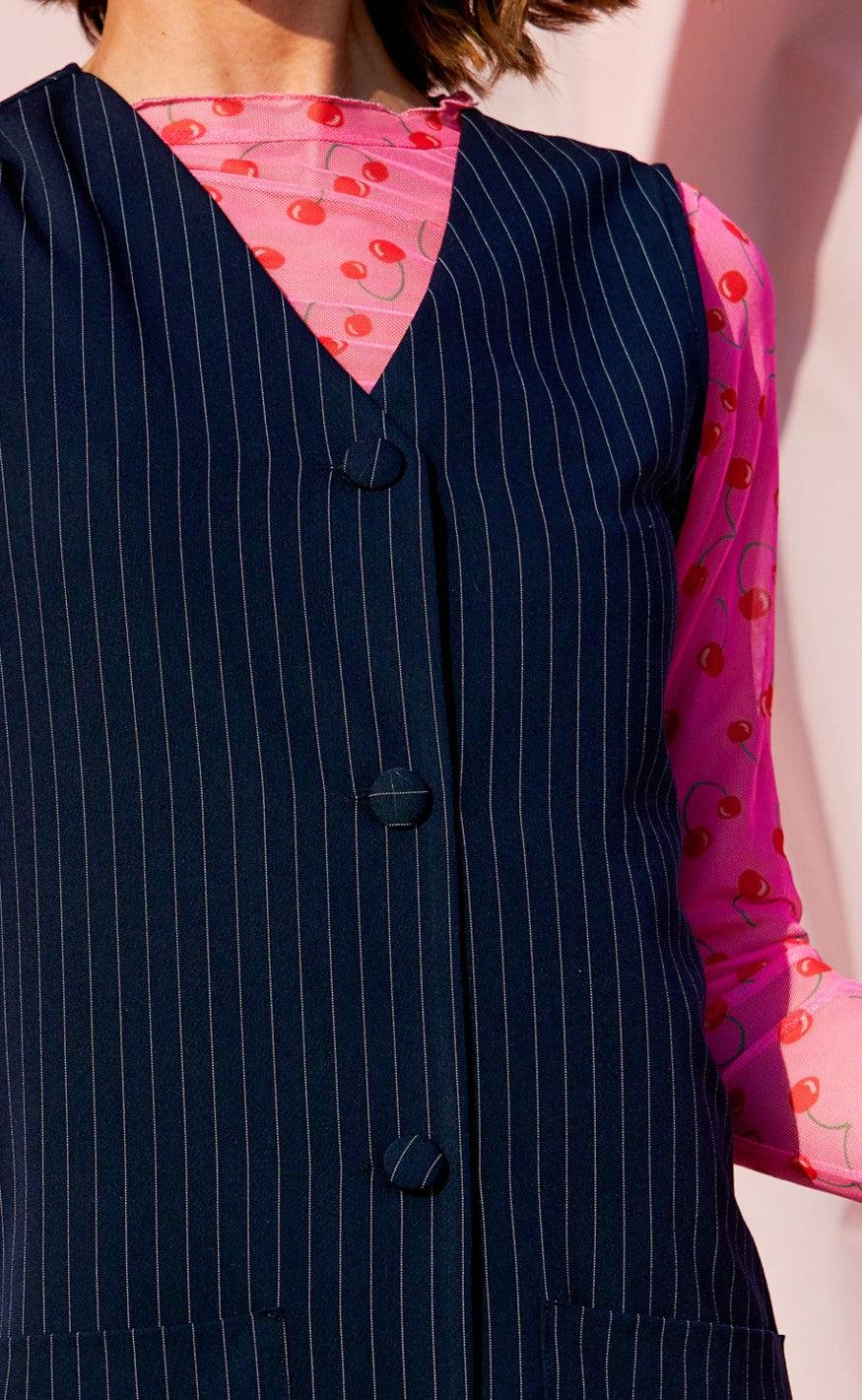 Noella Kjole - Inge Marie - Navy Pinestripe