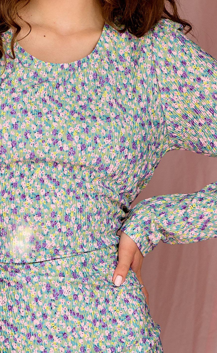 Noella Kjole - Loan - Green Mix Flower