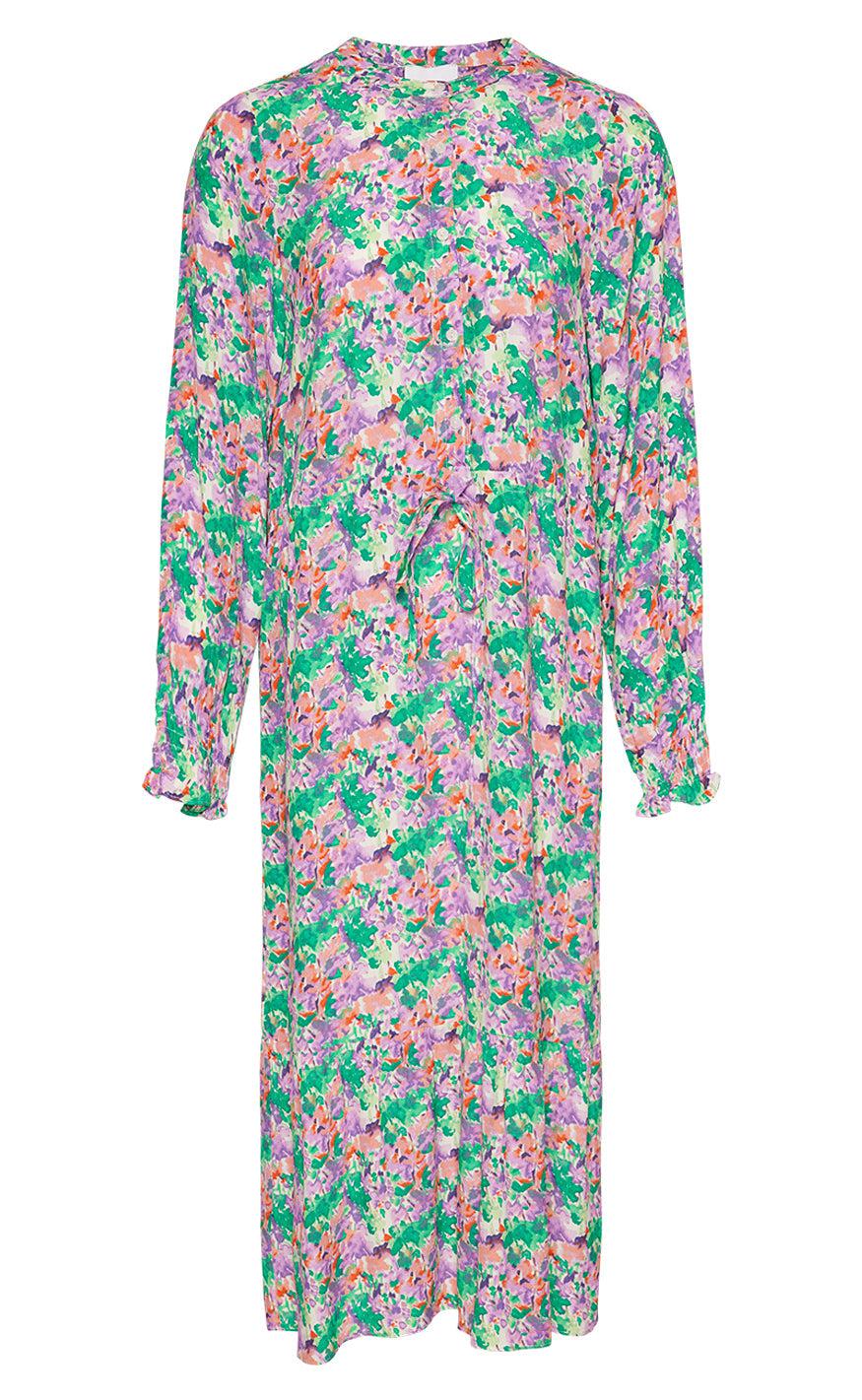 Noella Kjole - Miu - Lilac/Green Blurry Flower