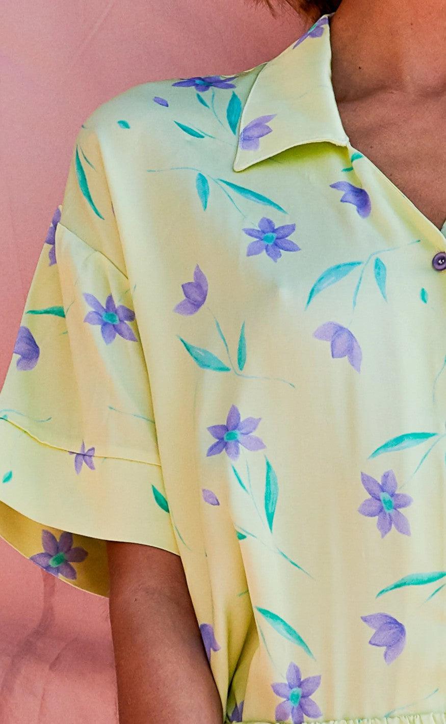 Noella Shirt - Micha - Offwhite w. Flowers