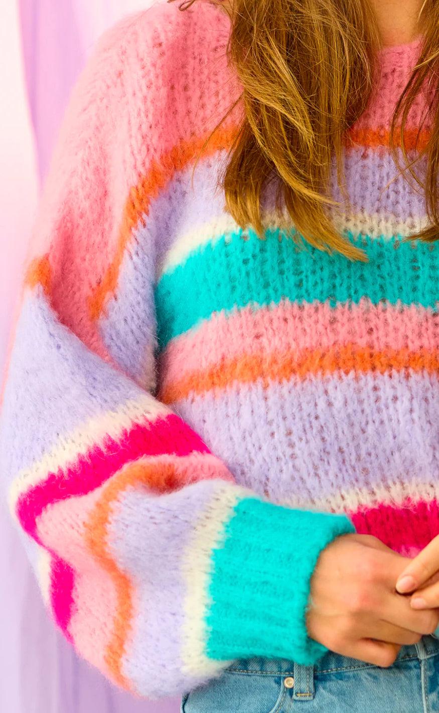 Noella Sweater - Ella - Rose/Blue/Lilac Mix