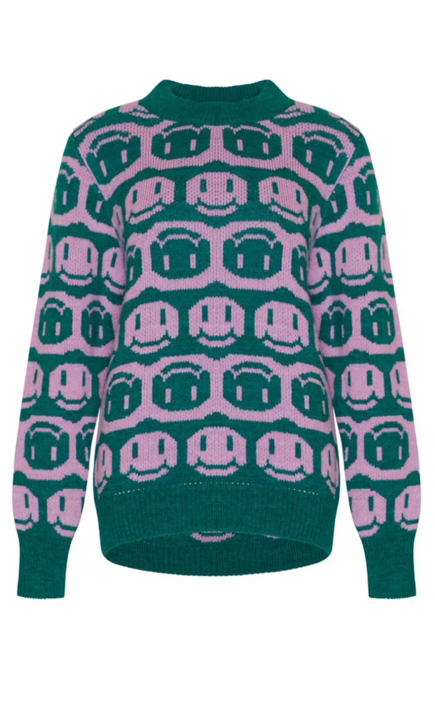 Noella Sweater - Face - Lilac/Green Mix