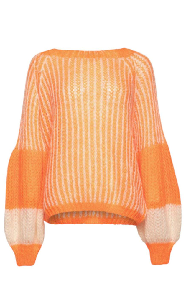 Noella Sweater - Liana - Orange/White