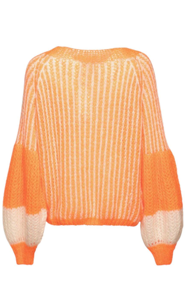 Noella Sweater - Liana - Orange/White