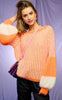 Noella Sweater - Liana - Orange/White