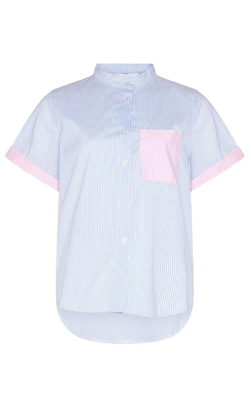 Noella T-shirt - Ebony - Light Blue/Rose Mix