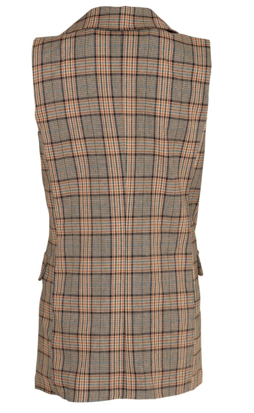 Noella Vest - Forte - Brown Checks