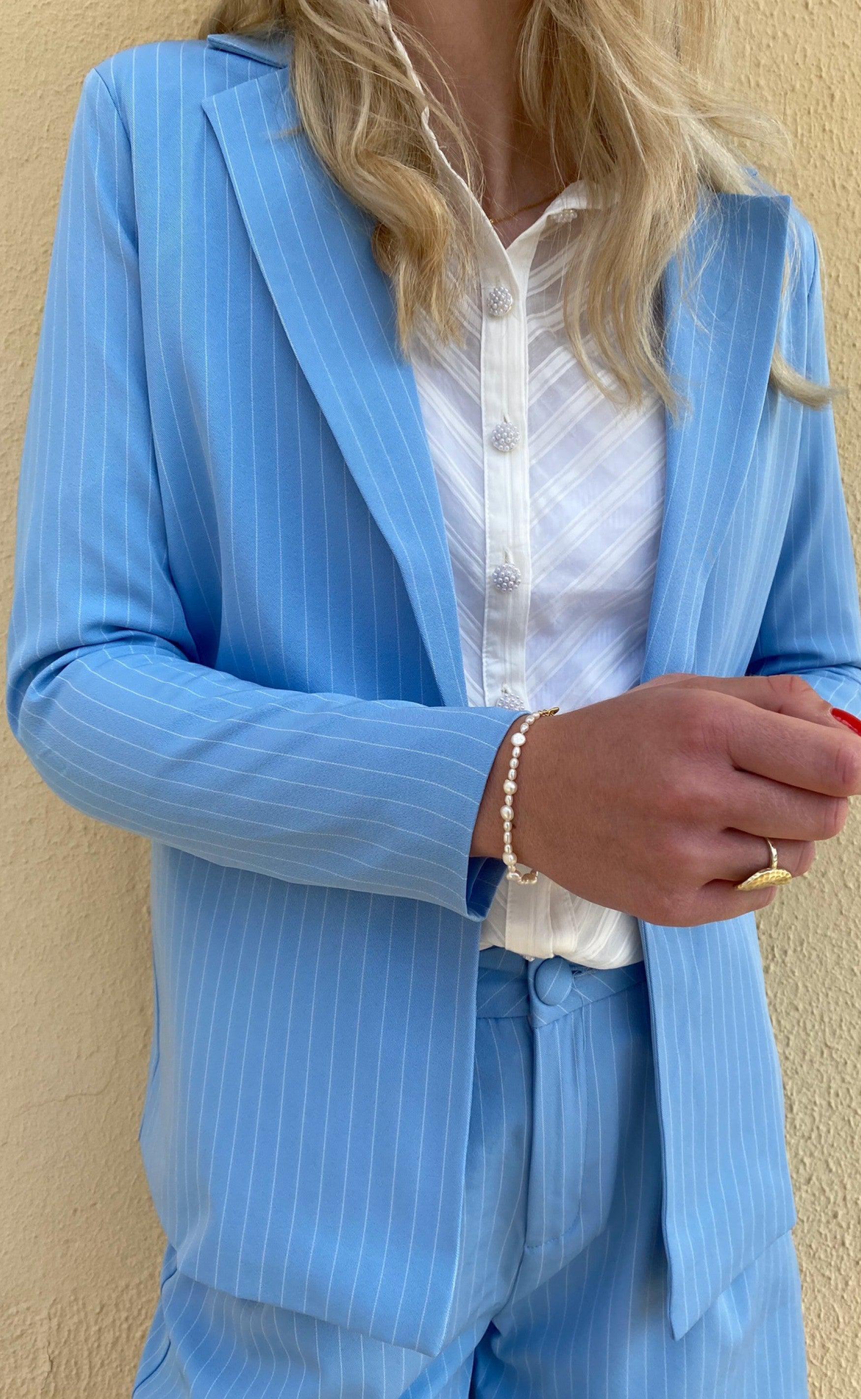 Say INA Copenhagen Blazer - Mai - Blue Pinstripe