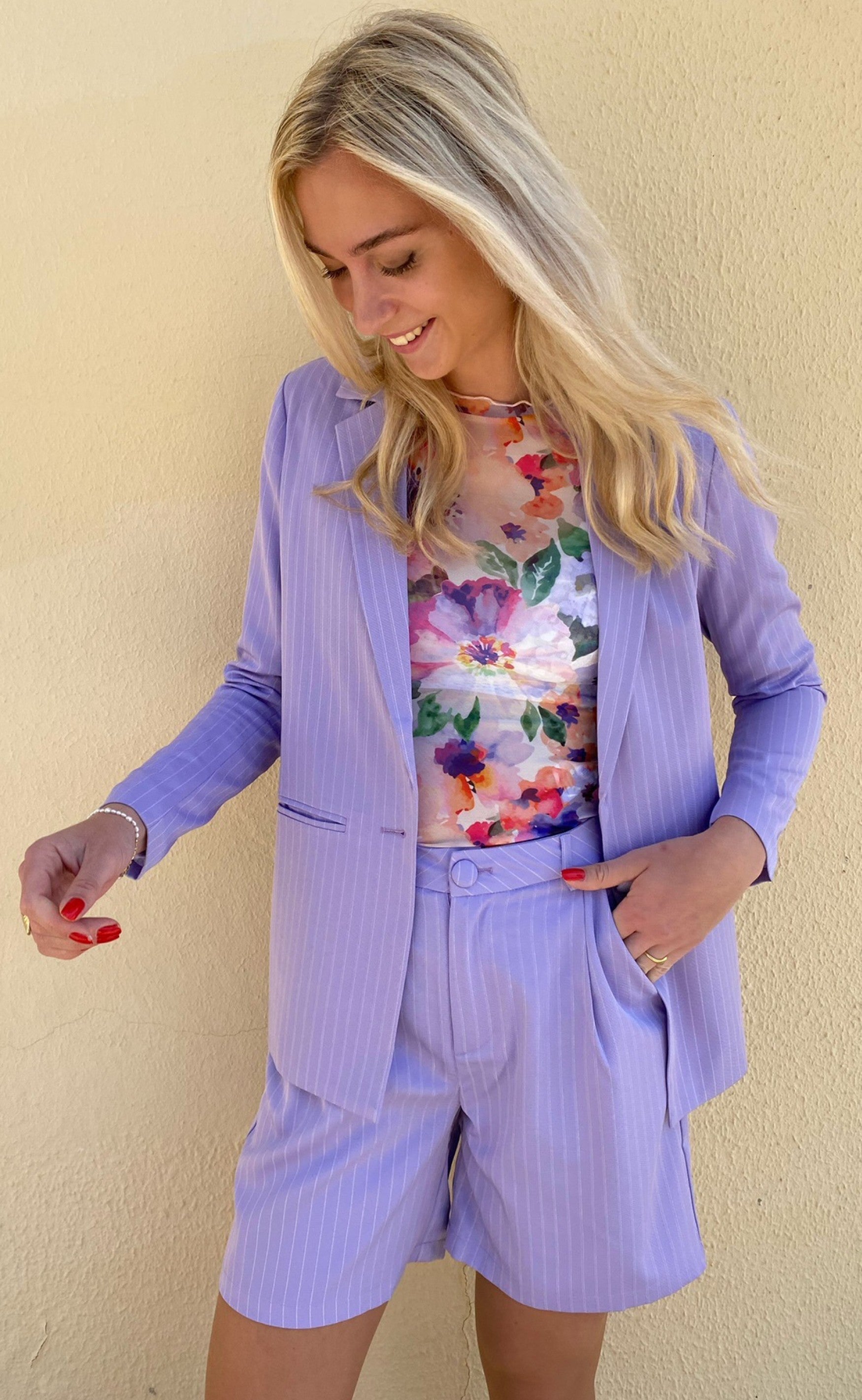 Say INA Copenhagen Blazer - Mai - Purple Pinstripe