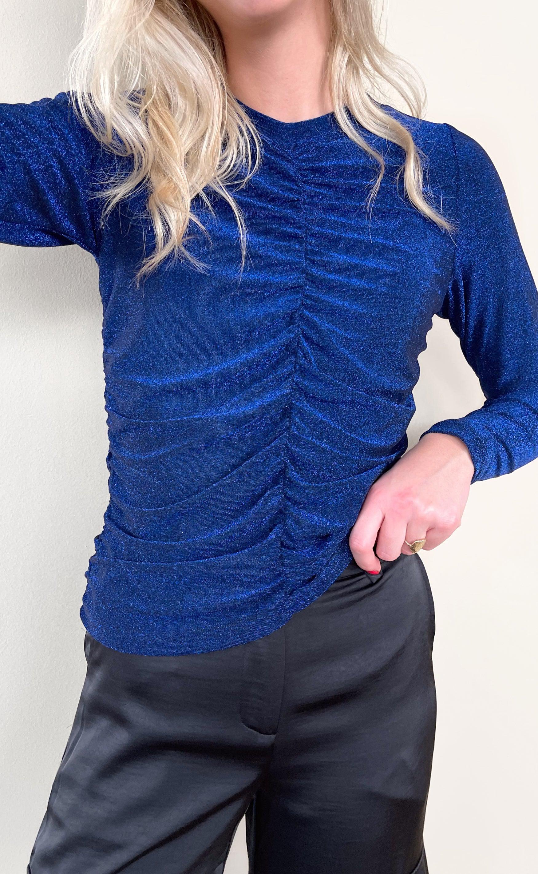 Say INA Copenhagen Bluse - Ava - Blue Glitter