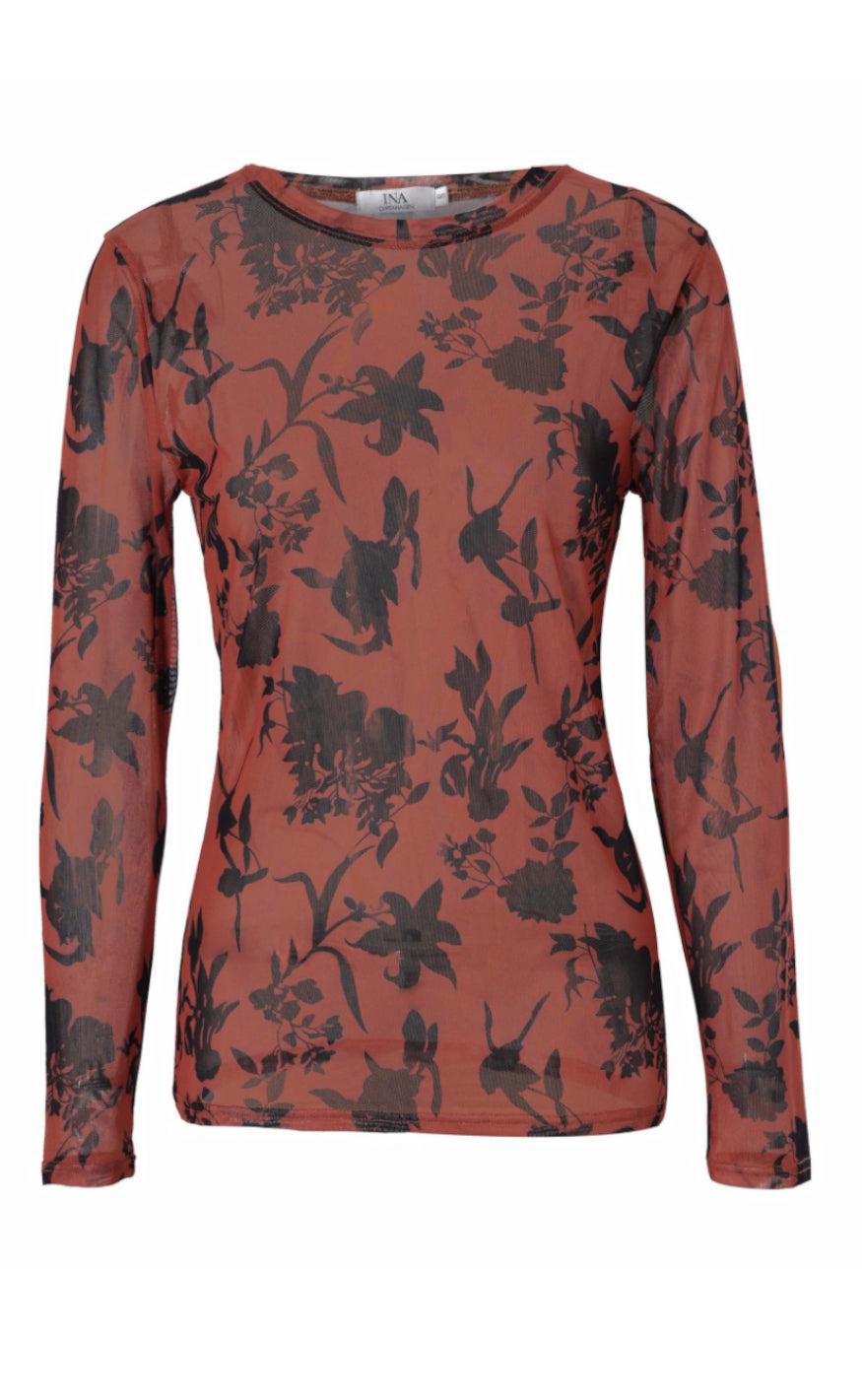 Say INA Copenhagen Bluse - Claura - Brown Leaf