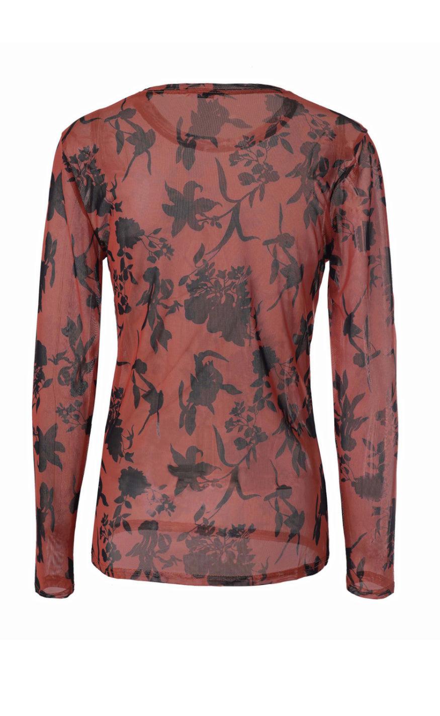 Say INA Copenhagen Bluse - Claura - Brown Leaf