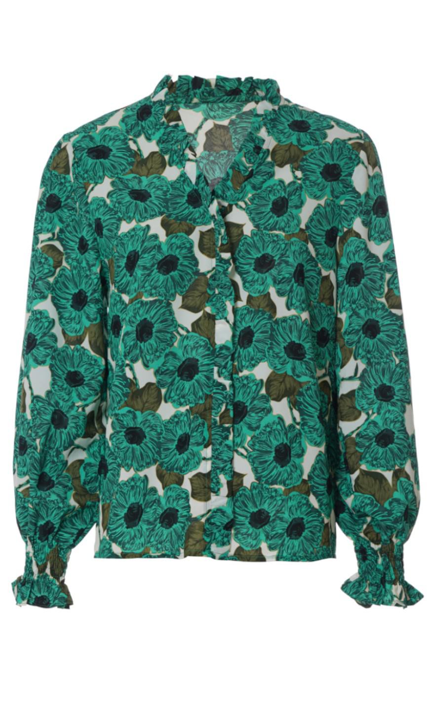 Say INA Copenhagen Bluse - Mali - Green Flower