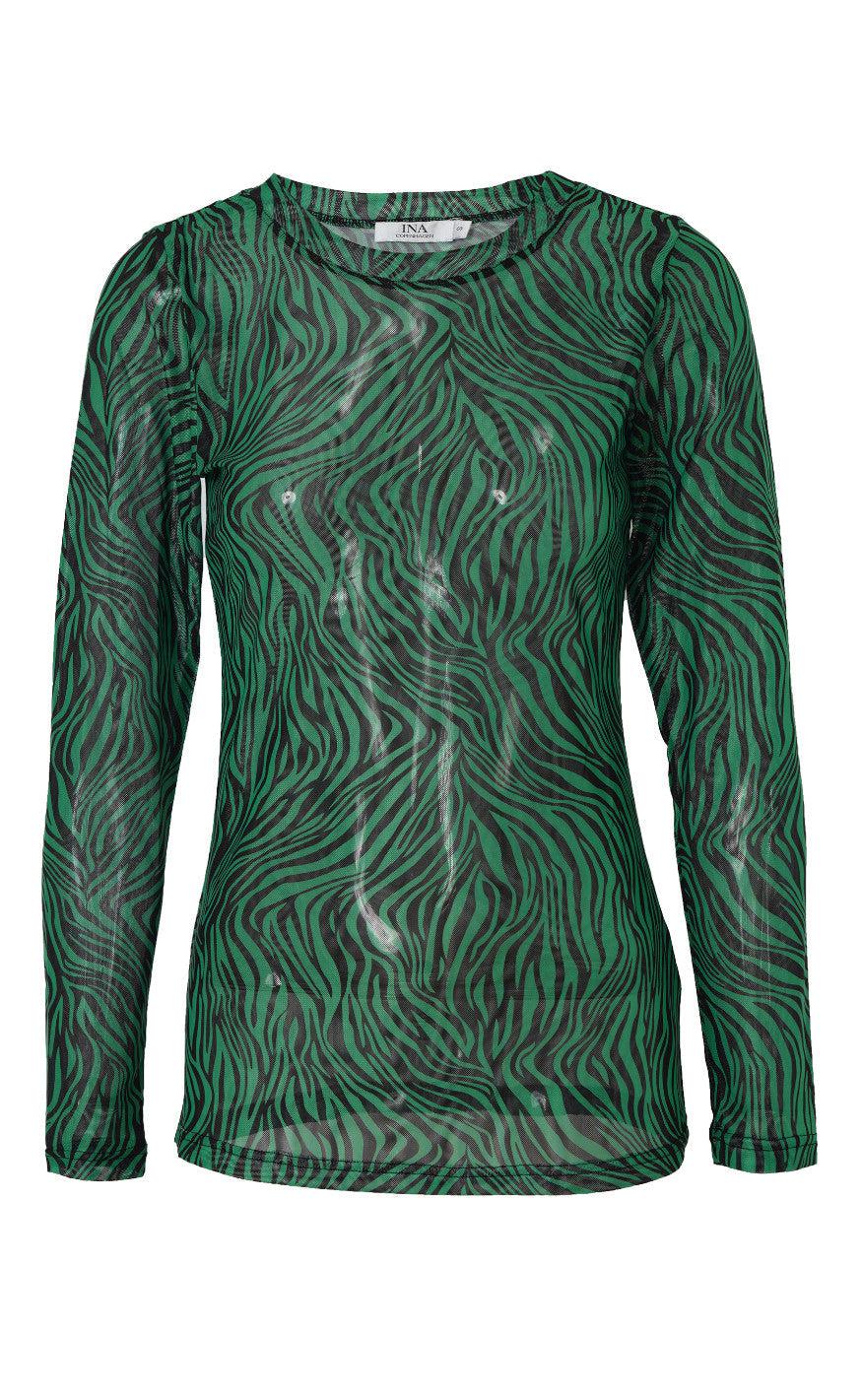 Say INA Copenhagen Bluse - Sofia - Green Zebra