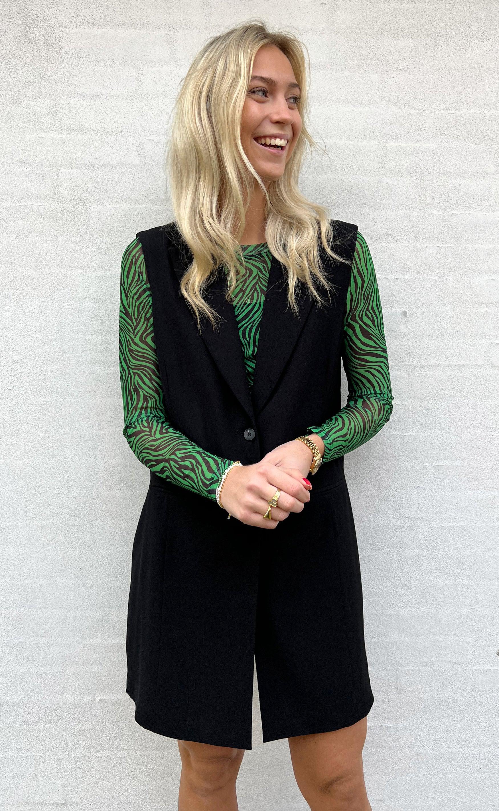 Say INA Copenhagen Bluse - Sofia - Green Zebra