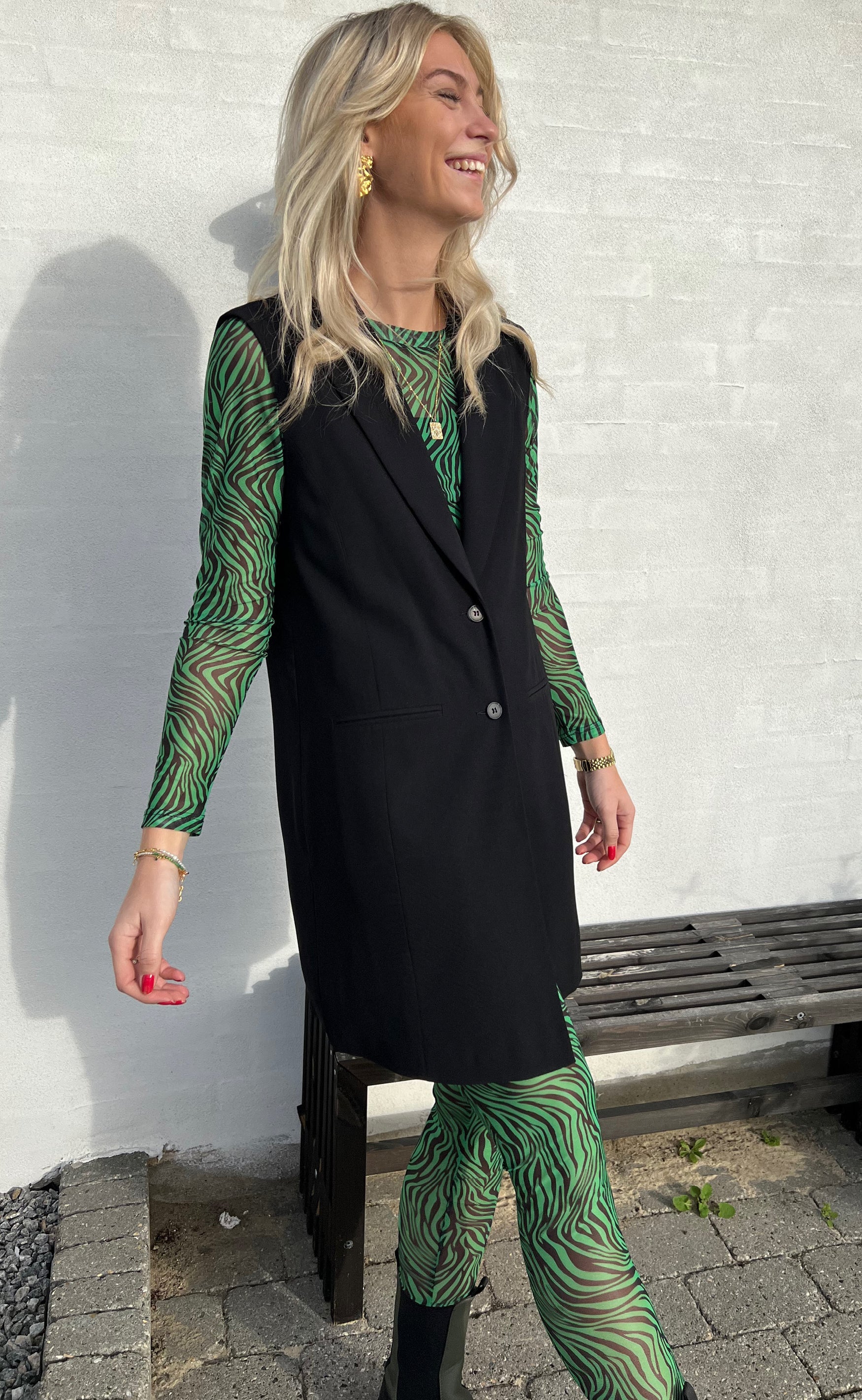 Say INA Copenhagen Bluse - Sofia - Green Zebra