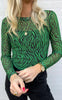 Say INA Copenhagen Bluse - Sofia - Green Zebra
