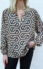Say INA Copenhagen Bluse - Vera - Brown/Black Lines