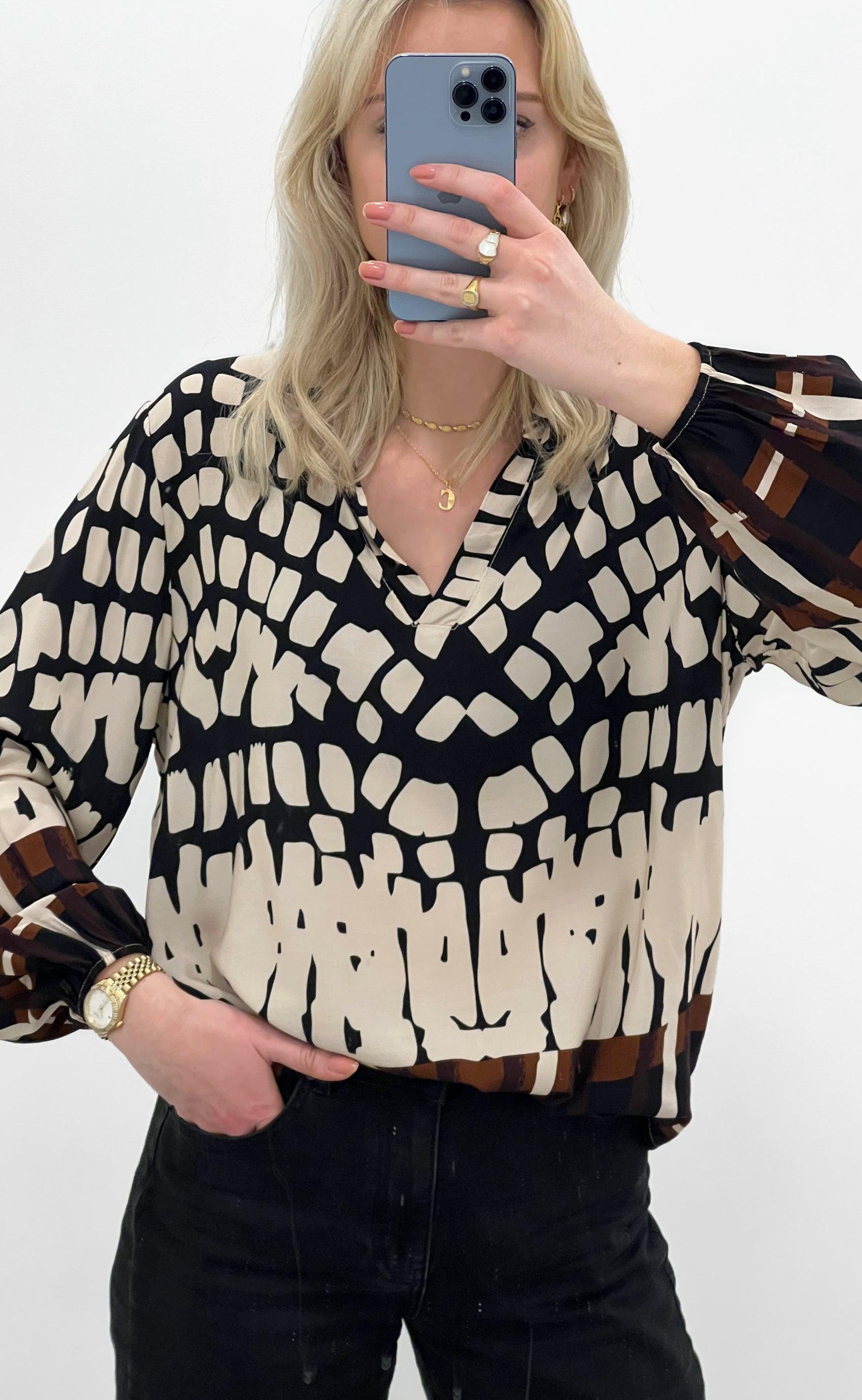 Say INA Copenhagen Bluse - Vera - Graphic Black