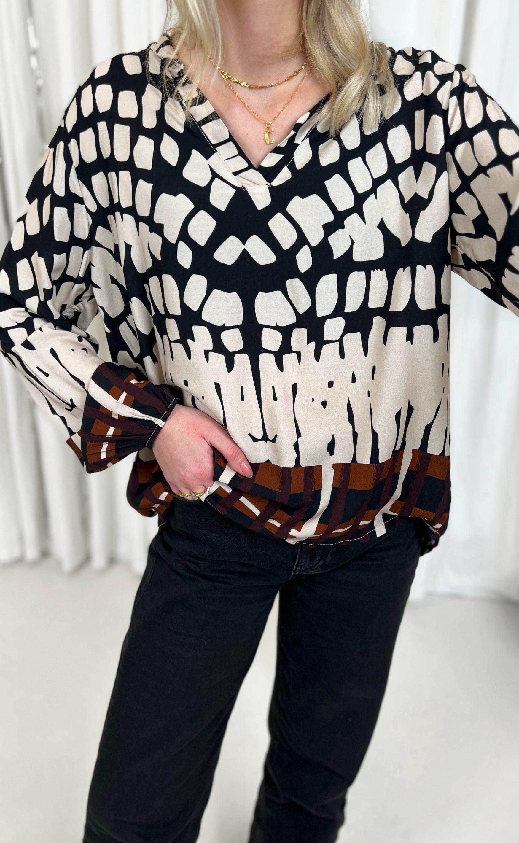 Say INA Copenhagen Bluse - Vera - Graphic Black