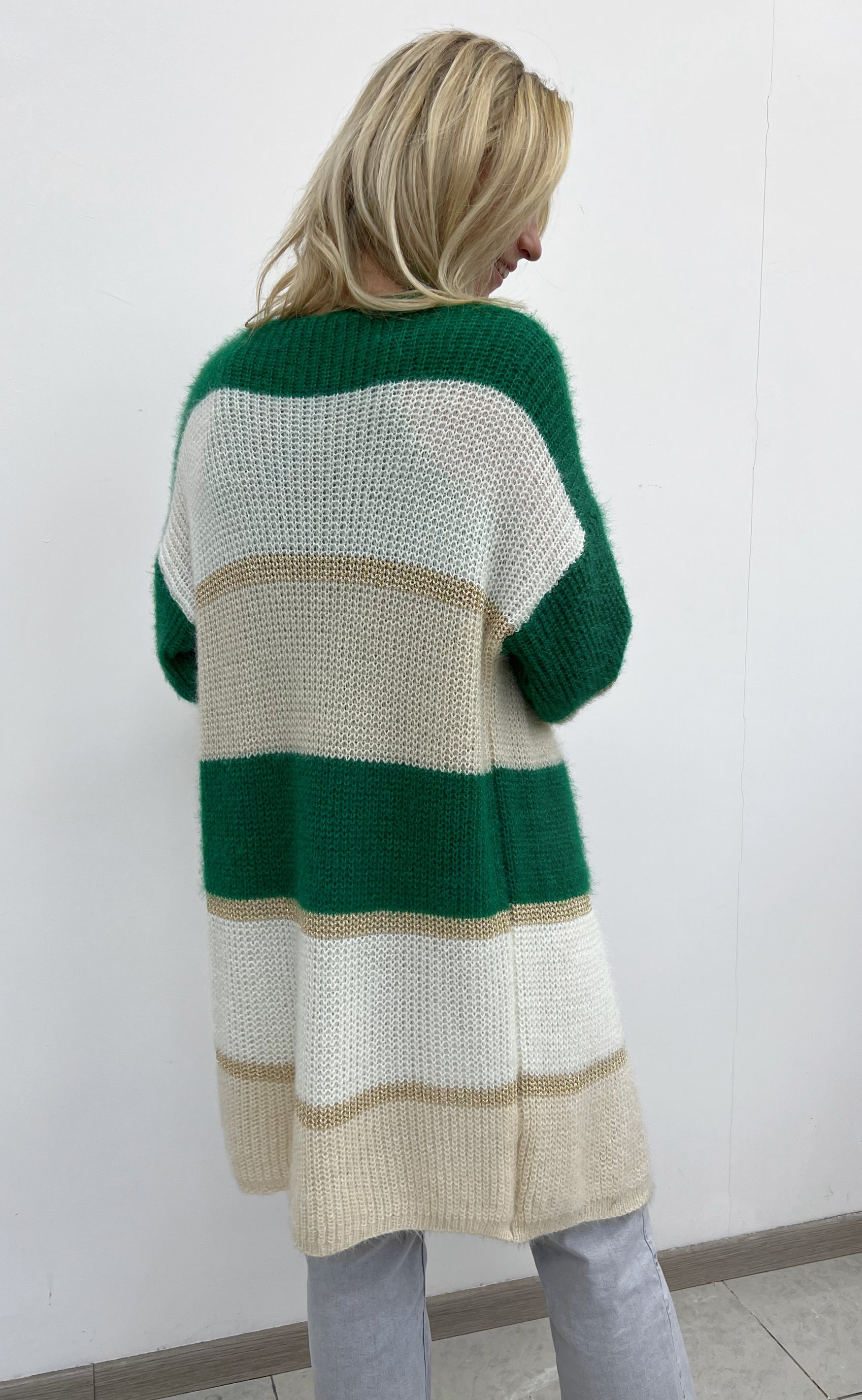Say INA Copenhagen Cardigan - Merle - Green Stripes